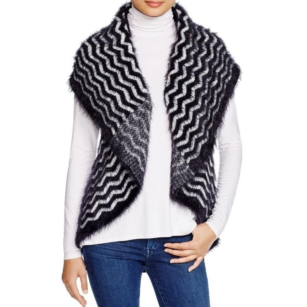 SIONI Draped Open Sweater Vest Size: S/M